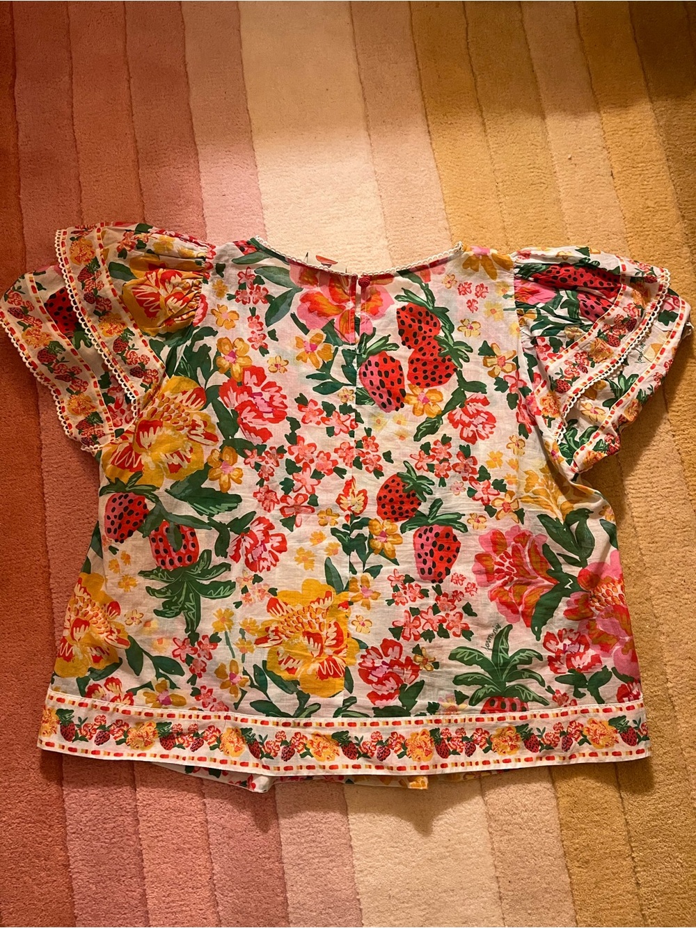 Farm Rio Strawberry Ruffle Blouse - Picture 2 of 6